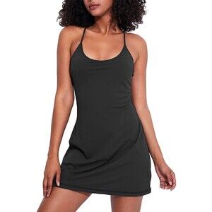 Exercise Workout Golf Athletic Dress with Built-in Bra and Shorts Sz L